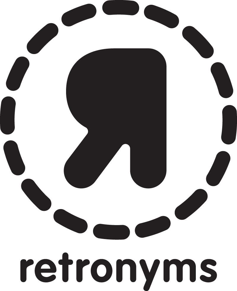 Retronyms logo, black